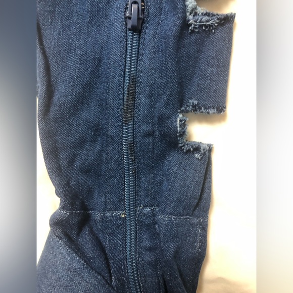 THIGH HIGH DISTRESSED DENIM HIGH HEEL BOOTS SIZE: 8.5 - Picture 4 of 8